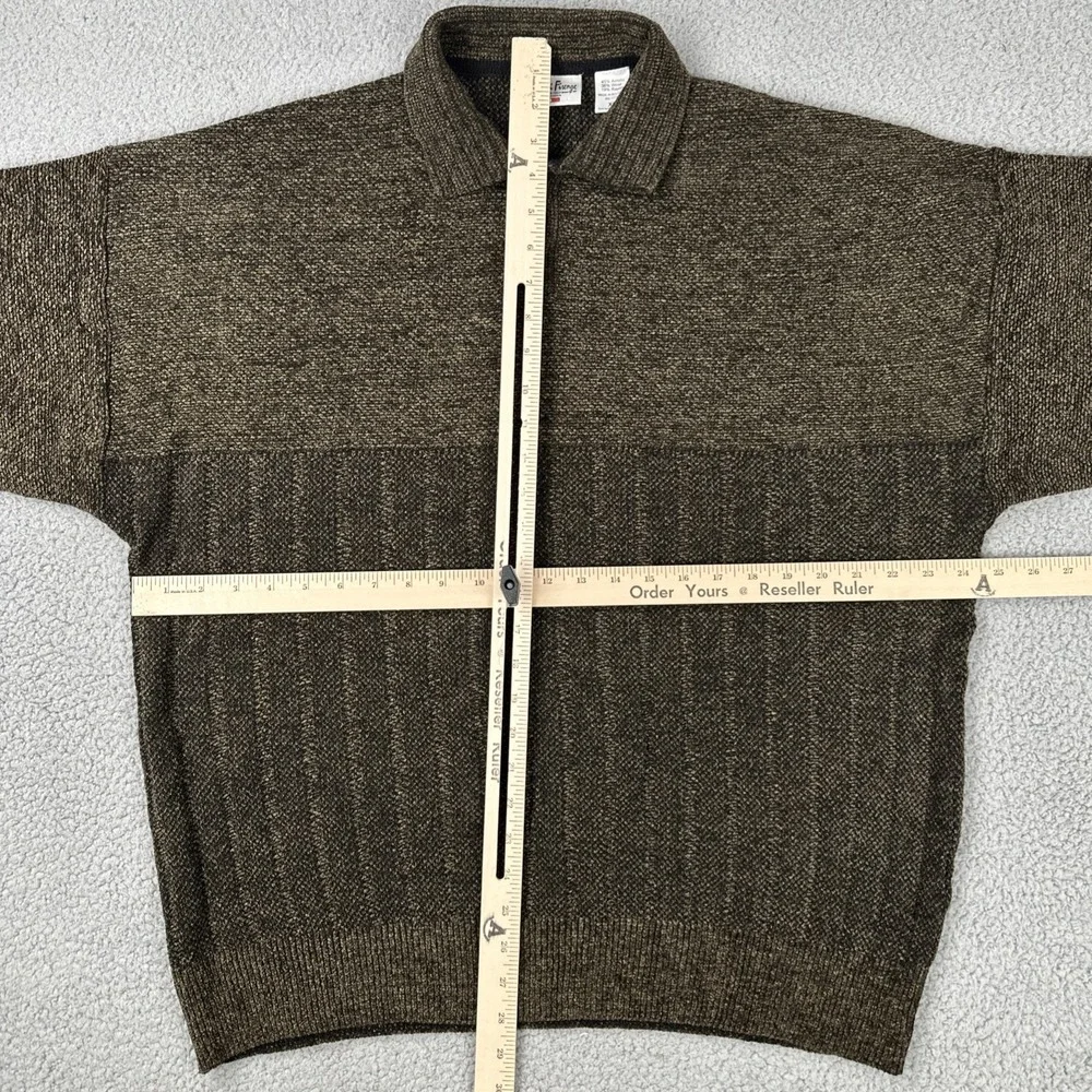 Giorgio di Firenze 1/4 Button Sweater Men XL Brown Acrylic Wool Blend Knit Italy